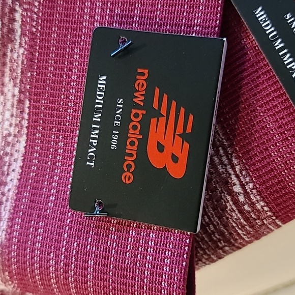 New Balance Raspberry Crossback Medium-Impact Sports Bra - Picture 3 of 4